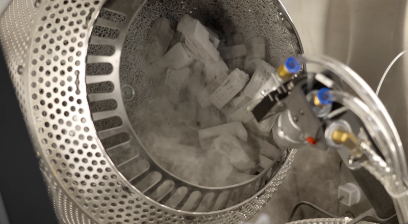 parts being post-processed in Fuse Blast